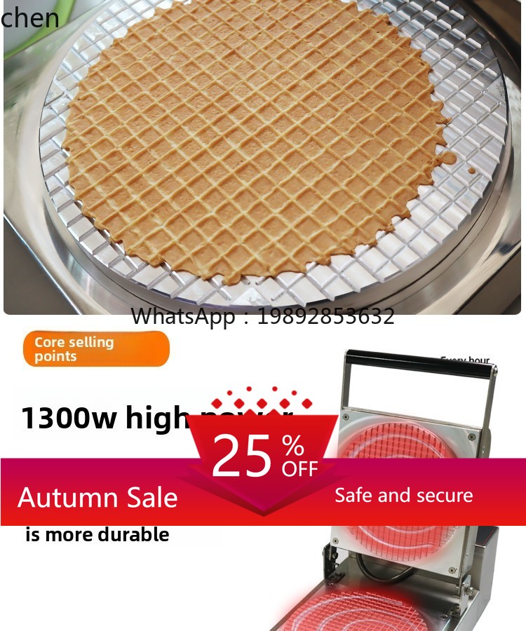 Waffle Cone Maker - Loempia Machine Commerciële Ijsje Machine Garnalen